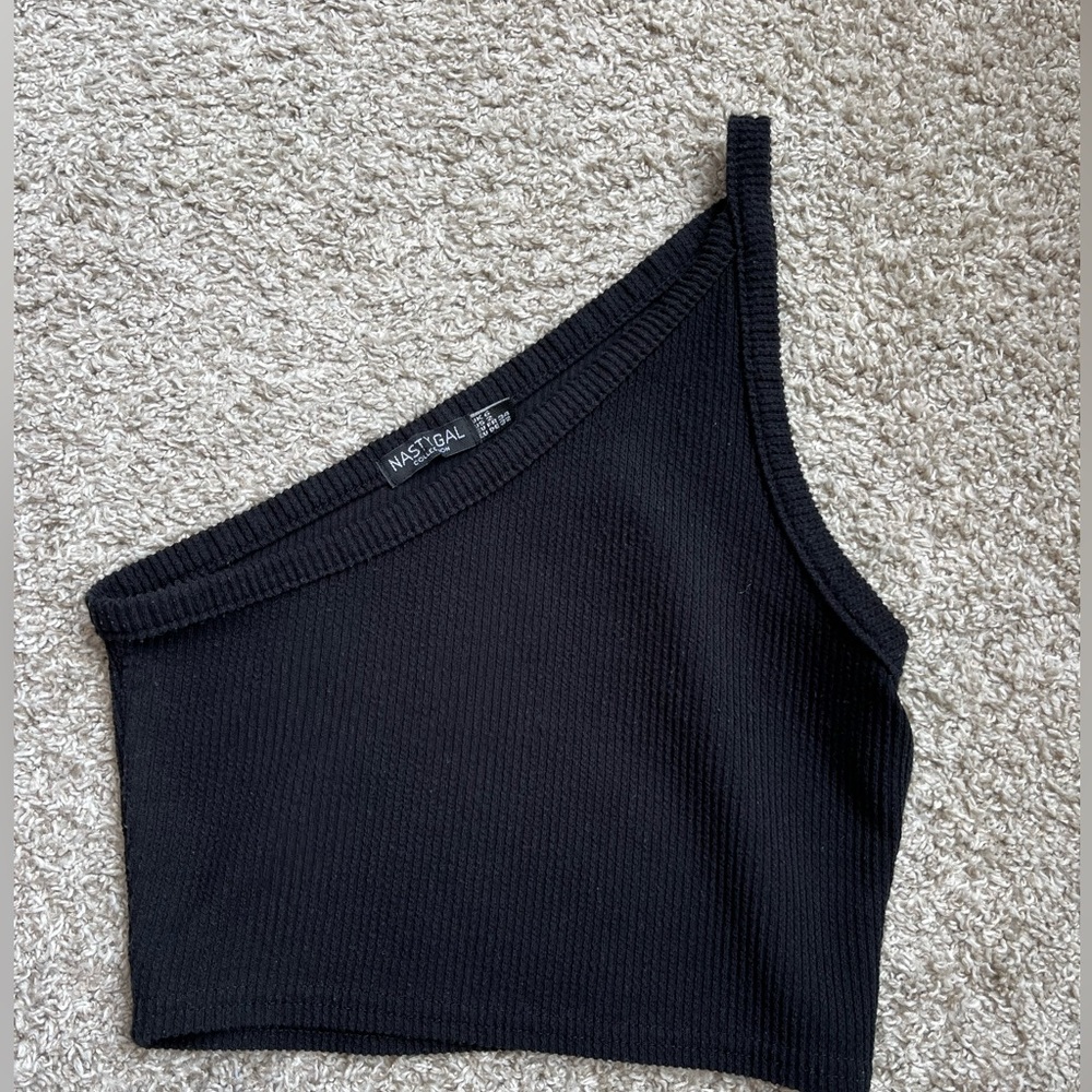 Nasty Gal Black One Shoulder Top